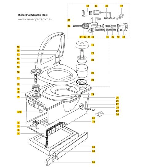 Aqua Magic Thetford RB Toilet Parts Diagram: The Key to a Functional RV Bathroom
